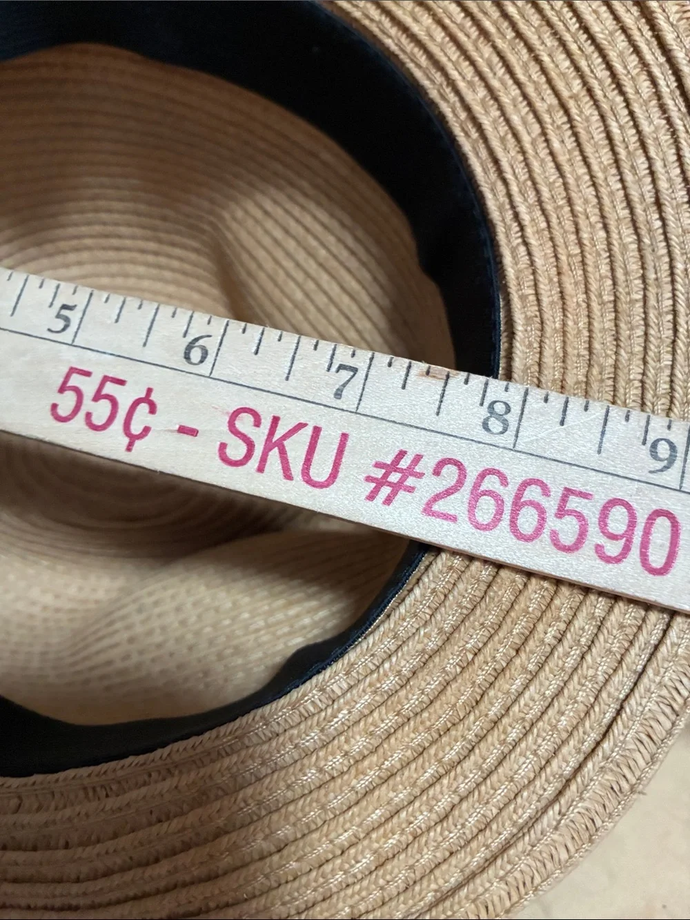 Tan Straw Fedora Hat with Dark Brown Band